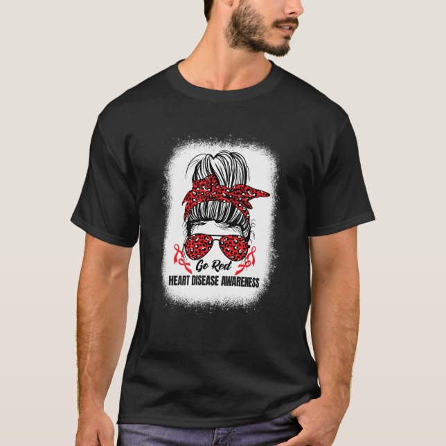 T-shirt Heart Disease Awareness We Wear Red In February Go (Devant)