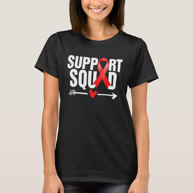 T-shirt Heart Disease Warrior Support Squad Heart Disease  (Devant)