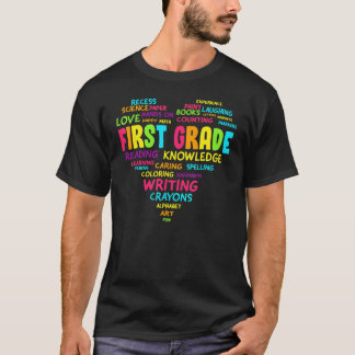 T-shirt Heart First Grade Team Teacher Student Back To Sch