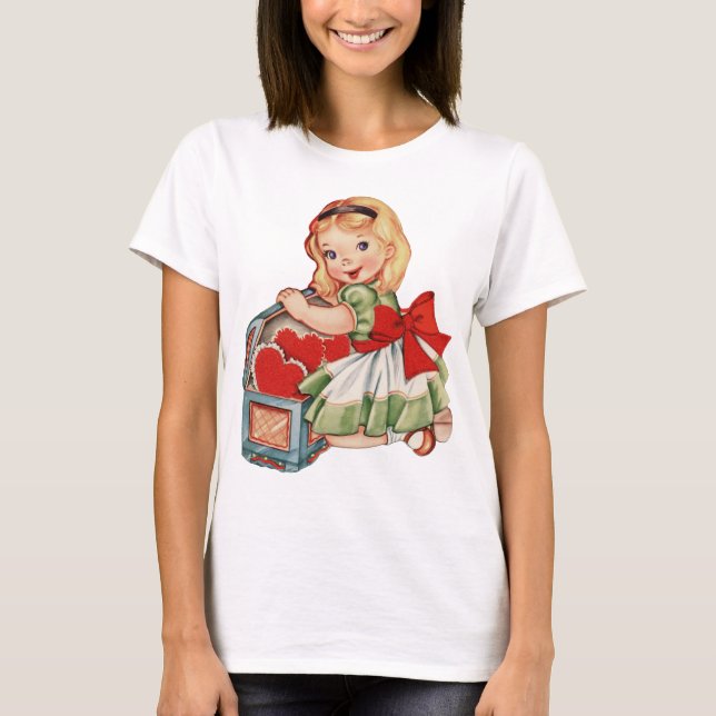 T-shirt Heart Girl Enfant Retro Enfants mignons (Devant)