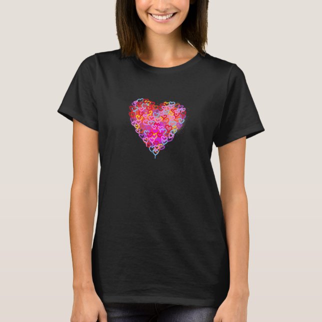 T-shirt Heart Graphic Design for Valentine's Day Lovers (Devant)