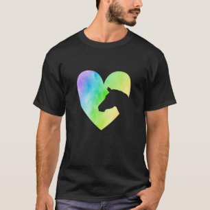 T-shirt Heart Graphic Horse Lover Chevaux équestres