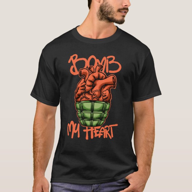 T-shirt Heart Grenade streetwear  (Devant)
