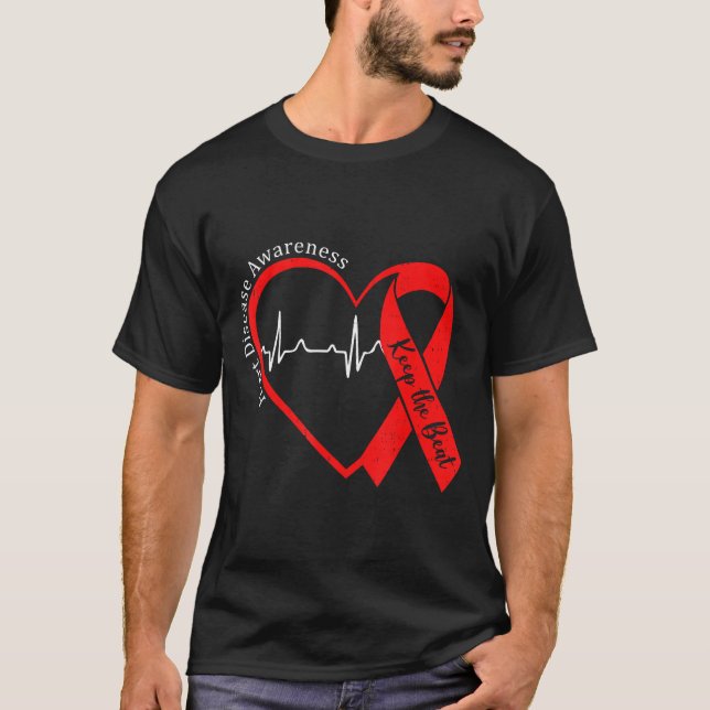T-shirt Heart Health Heart Disease Awareness Chd Heartbeat (Devant)