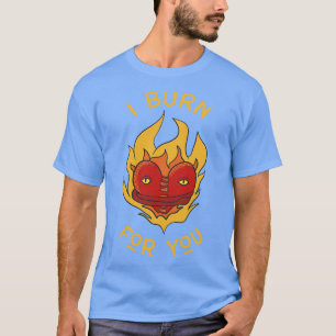 T-shirt Heart In Flames Badge Tattoo Art Vintage