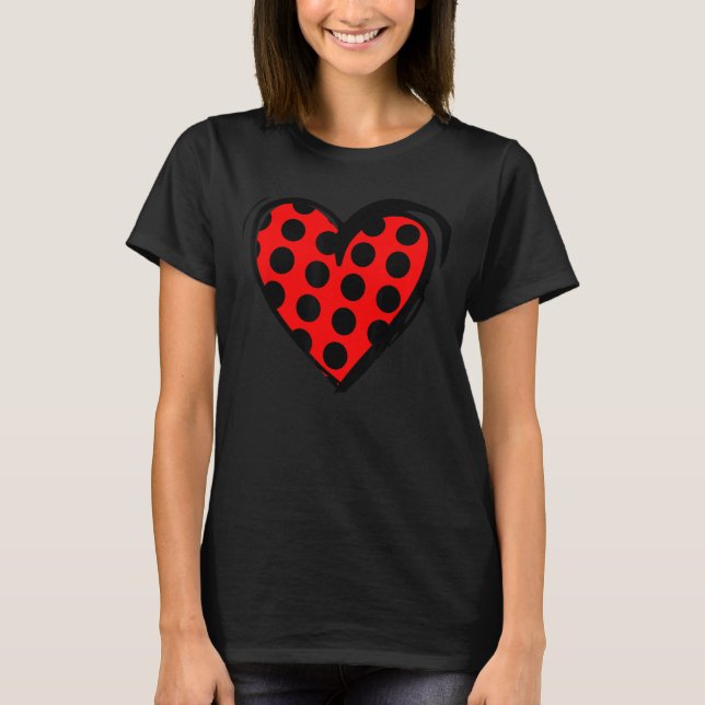 T-shirt Heart Ladybug Motif pour Ladybug Lover (Devant)