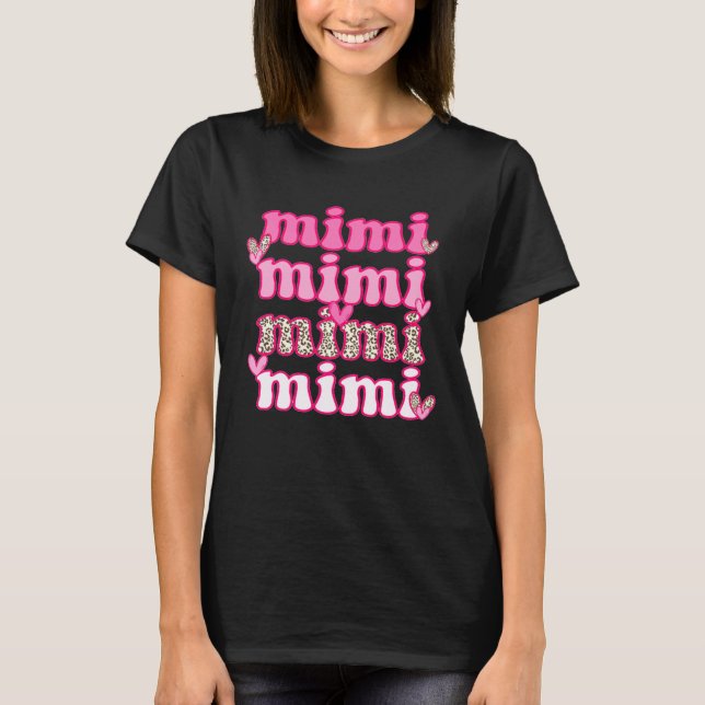 T-shirt Heart Leopard Valentineu2019s Day One Loved Mimi (Devant)