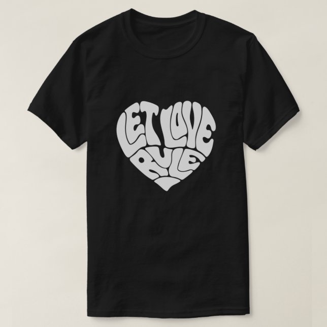 T-shirt Heart Let Love Rule Chanteur américain Lenny Essen (Design devant)