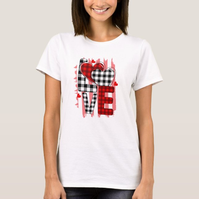 T-shirt Heart Love Modern Watercolor Valentine's Day (Devant)