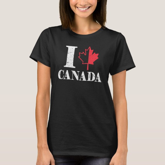 T-shirt Heart Maple Canada Day Maple Leaf Fier Canadien L (Devant)
