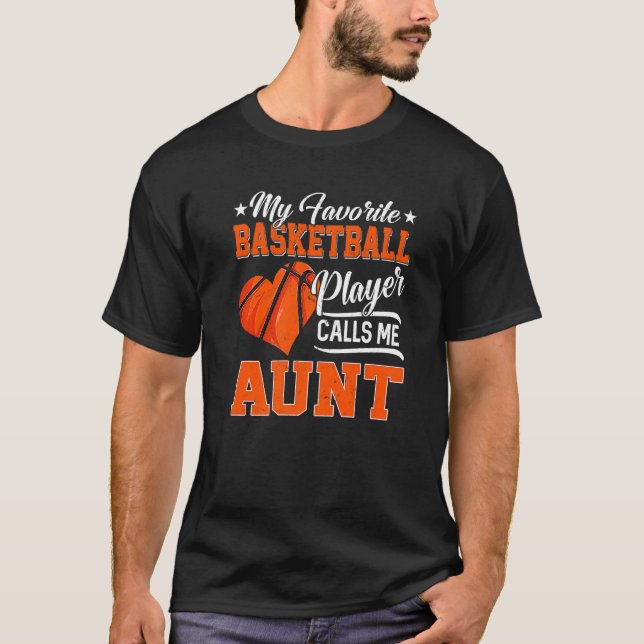T-shirt Heart My Favori Basketball Player Me Appelle Tante (Devant)