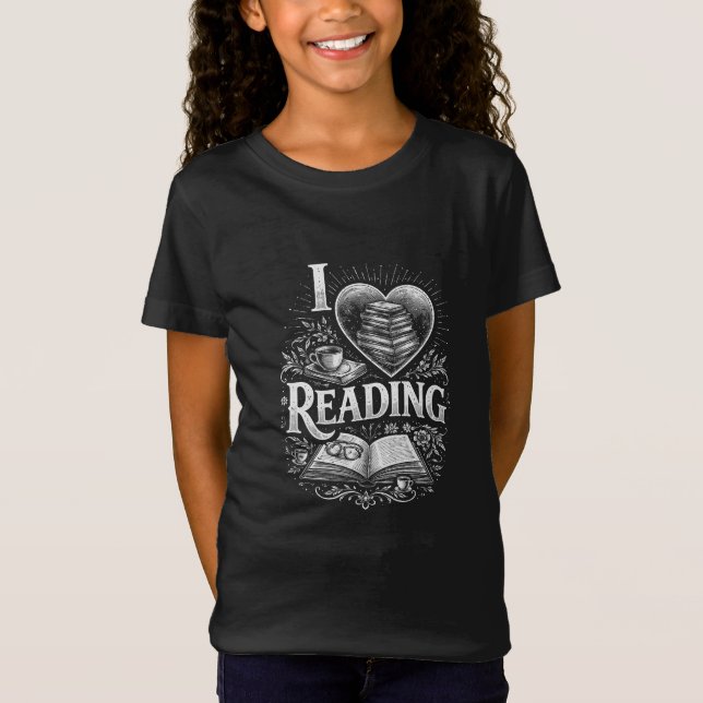 T-Shirt Heart of a Book Lover (Devant)