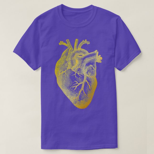 T-shirt Heart of Gold Vintage Heart Anatomy (Design devant)
