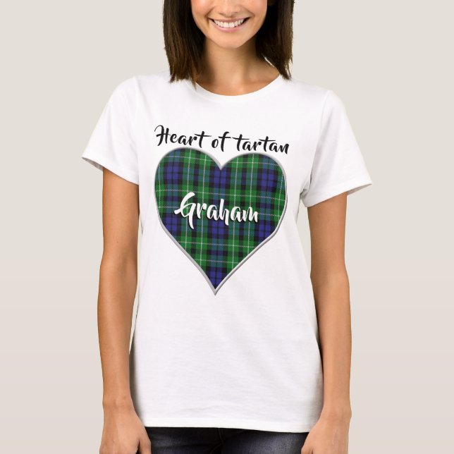 T-shirt Heart of Tartan Clan Graham Plaid (Devant)