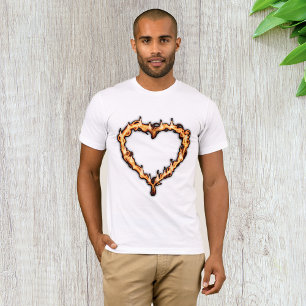 T-shirt Heart On Fire Mens