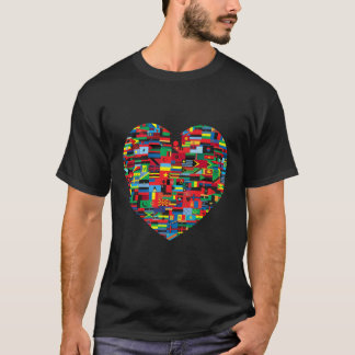 T-shirt Heart Patriot Pays Mondiaux Drapeau Patriotique Tr