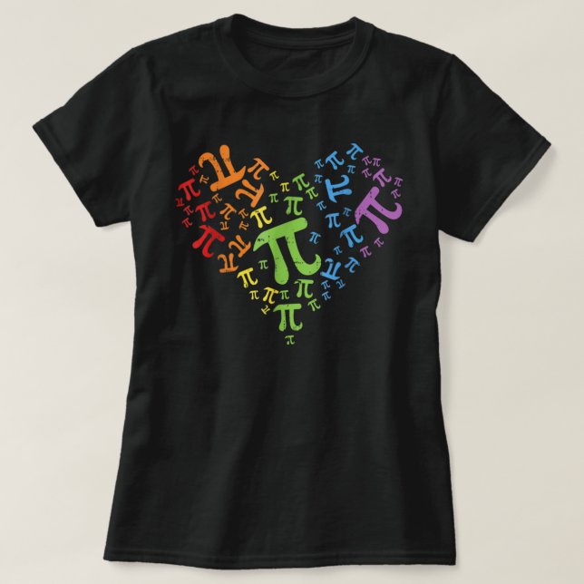 T-shirt Heart Pi Day Funny Enseignant en mathématiques gra (Design devant)
