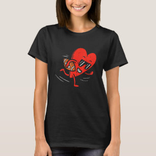 T-shirt Heart Playing American Football Valentines Day Spo