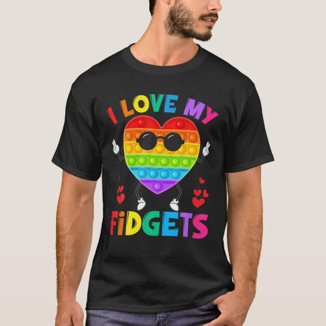 T-shirt Heart Push Pop It Game Board Fidget Jouet Enfants  (Devant)