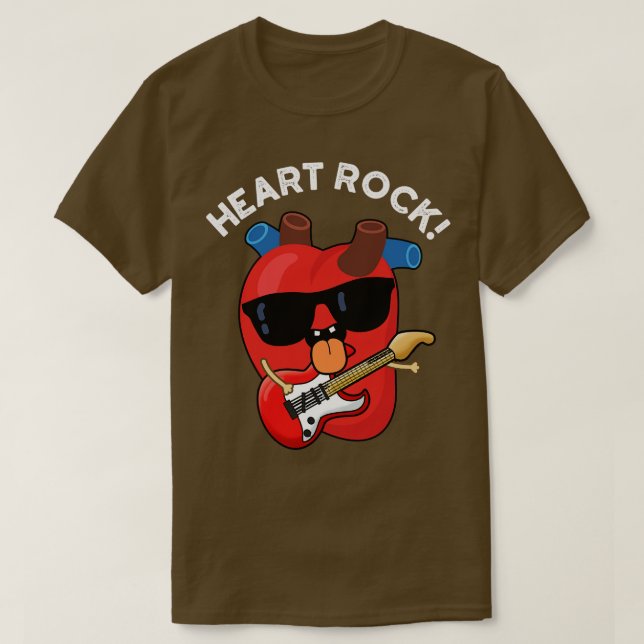 T-shirt Heart Rock Funny Music Anatomie Pun (Design devant)
