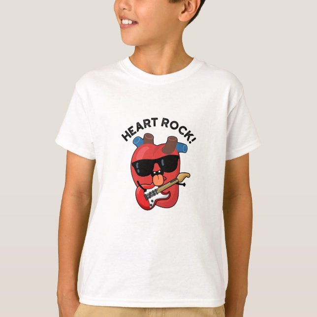 T-shirt Heart Rock Funny Music Pun (Devant)