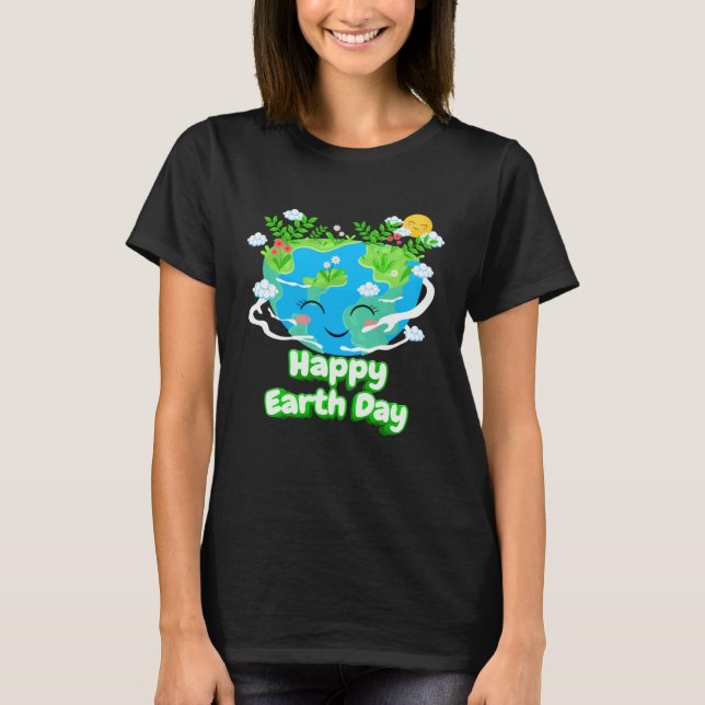 T-shirt Heart Shaped Earth Day Everyday Bees World Environ (Devant)