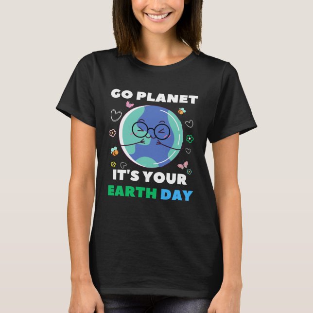 T-shirt Heart Shaped Earth Day Everyday Bees World Environ (Devant)
