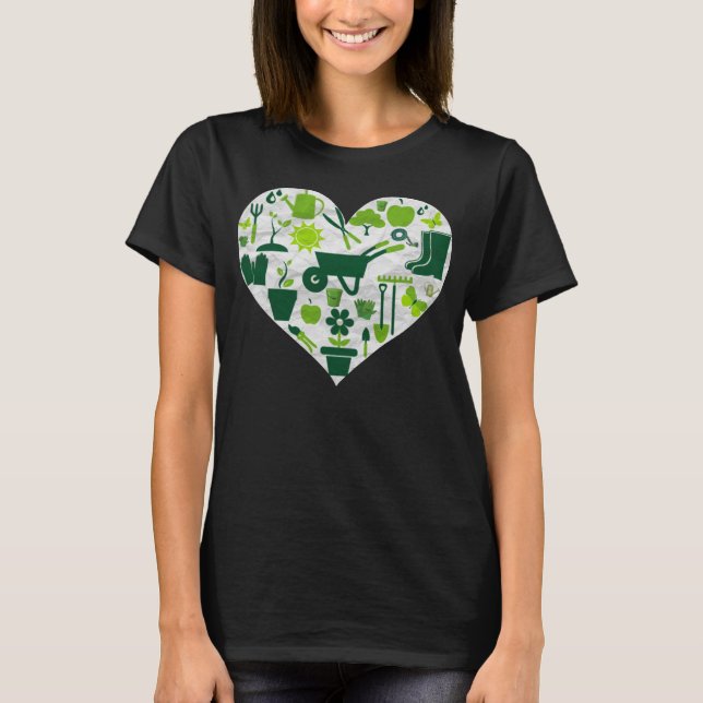 T-shirt Heart Shaped Gardening Tools for Garden (Devant)