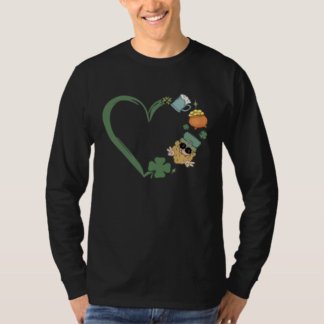 T-shirt Heart Shaped Saint Patrick Day Retro Present For W (Devant)