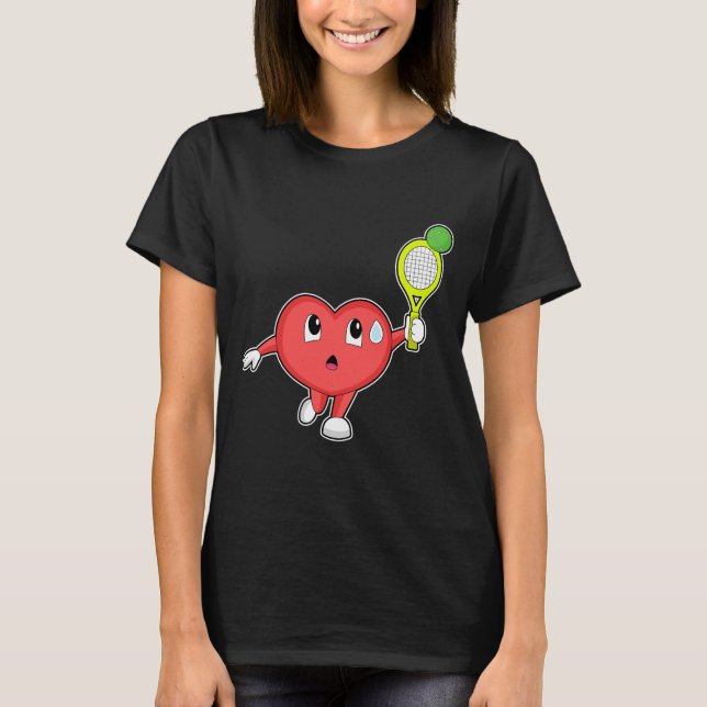 T-shirt Heart Tennis Tennis Racket Sports (Devant)