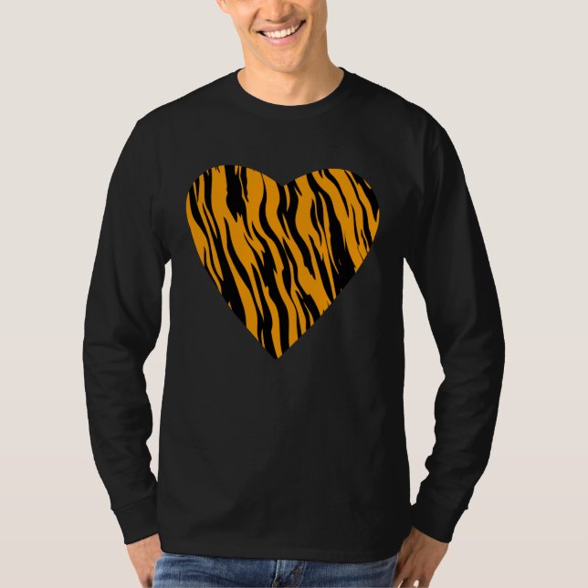 T-shirt Heart Tiger Cheetah Leopard Print (Devant)