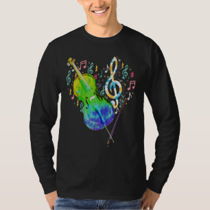 T-shirt Heart Treble Clef Cello Player Music Notes Cellist