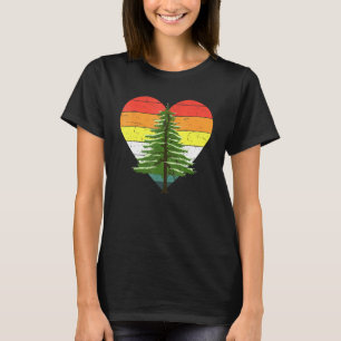 T-shirt Heart Tree Wildlife Nature Forêt extérieure Retro