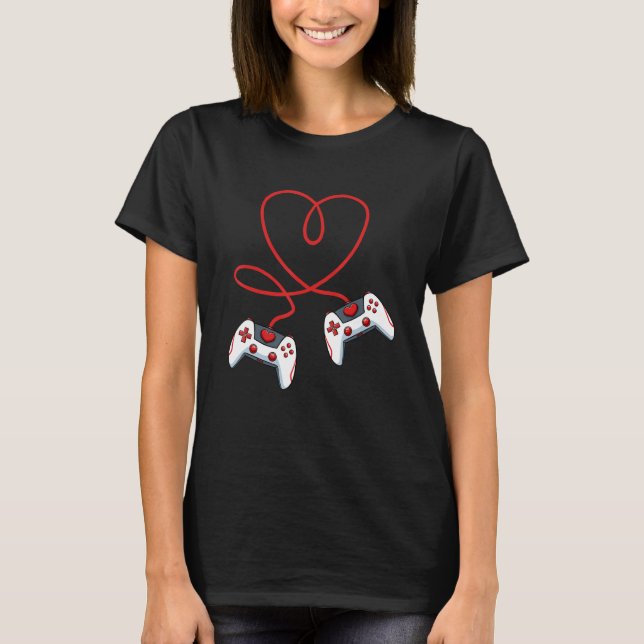 T-shirt Heart Video Game Controller Valentines Day Cool Ga (Devant)