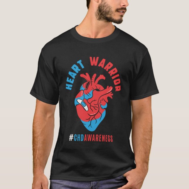 T-shirt Heart Warrior CHD Awareness Congenital Heart Defec (Devant)