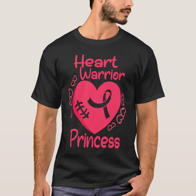 T-shirt Heart Warrior Princess CHD Heart Disease Awareness (Devant)