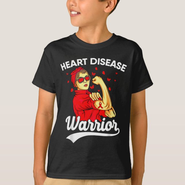 T-shirt Heart Warrior Unbreakable Women Red Heart Disease  (Devant)