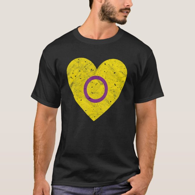 T-shirt Heart with Intersex Flag   Pride Month (Devant)
