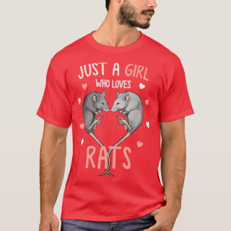 T-shirt Heartail Just a Girl Who Loves Rats vintage