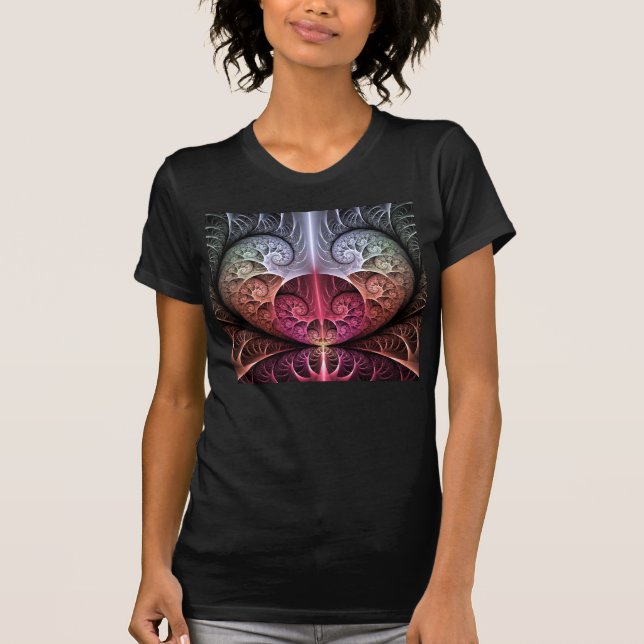 T-shirt Heartbeat, Abstrait surreal Imaginaire Fractal Art (Devant)