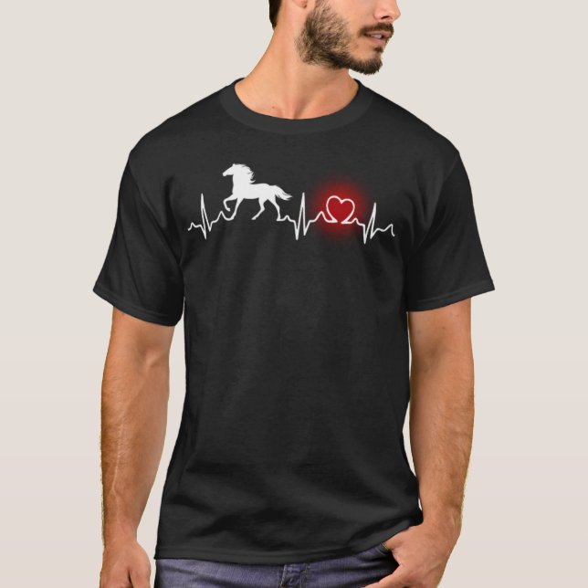 T-shirt Heartbeat amour cheval pays (Devant)