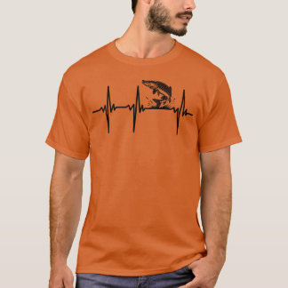 T-shirt Heartbeat For Pikefish And Predator Sport Fishing 