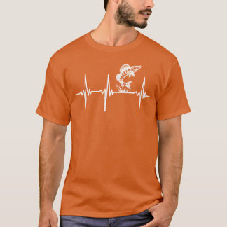 T-shirt Heartbeat For Zander And Predator Sport Fishing re