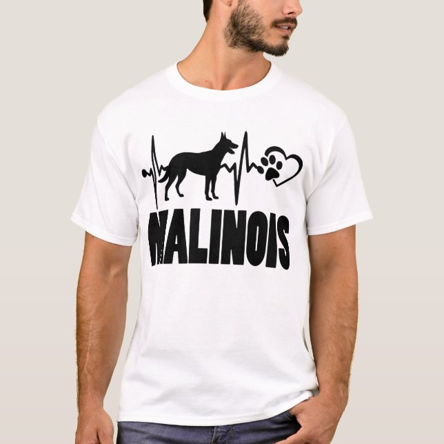 T-shirt Heartbeat - Malinois belge - Meilleur ami chien (Devant)