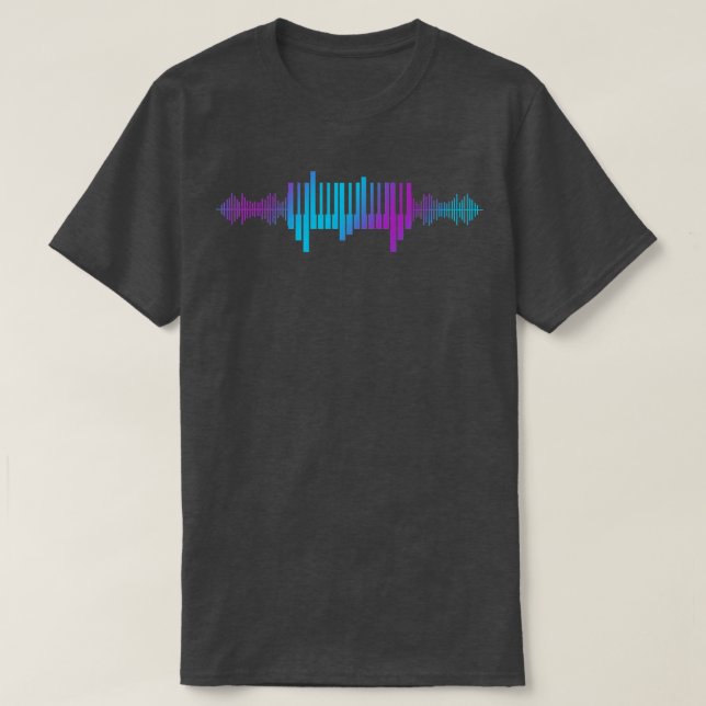 T-shirt Heartbeat Music Waves  (Design devant)