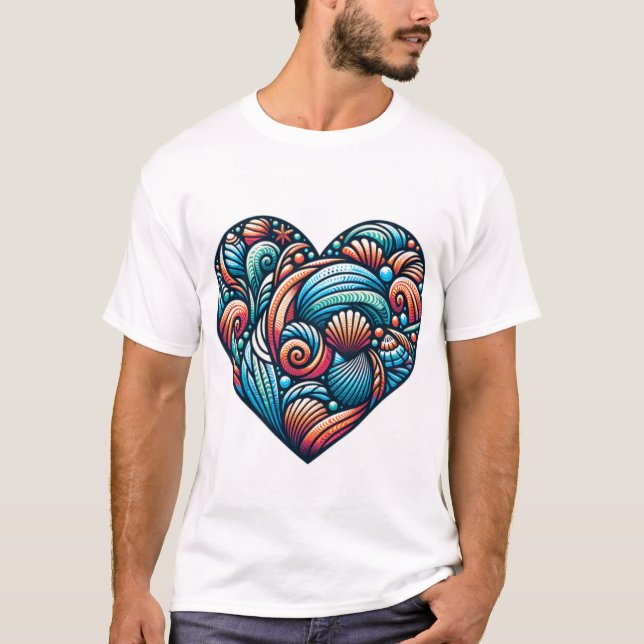 T-shirt Heartbeat océanique (Devant)