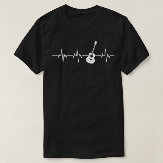 T-shirt Heartbeat Pulse Basse Guitare Lecteur Musicien Gui (Design devant)