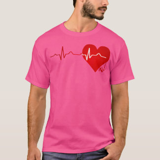 T-shirt Heartbeat Randonnée Mountain Funny Cool Camping Ca