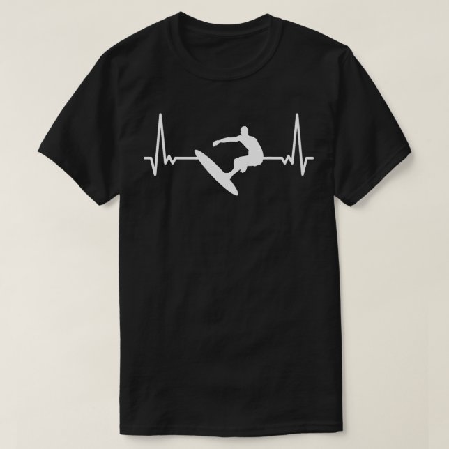 T-shirt Heartbeat Surfboard Surf Surfboard (Design devant)
