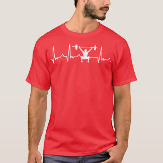 T-shirt Heartbeat Weightlifter Deadlifter Fitness Workout 